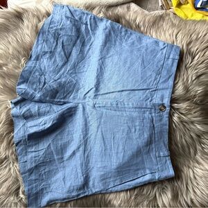 NWT & Other Stories Linen Light Blue Button-Front Shorts